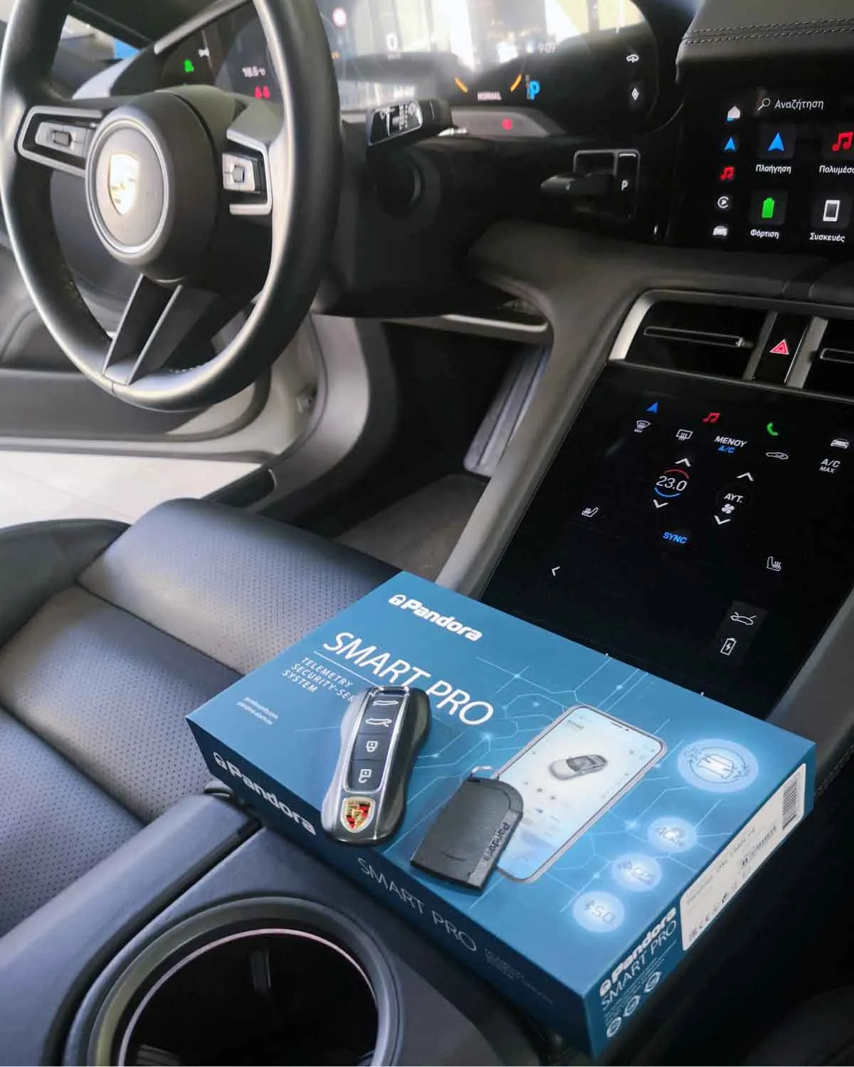 Porsche Taycan Turbo with Pandora Smart Pro V4 installed